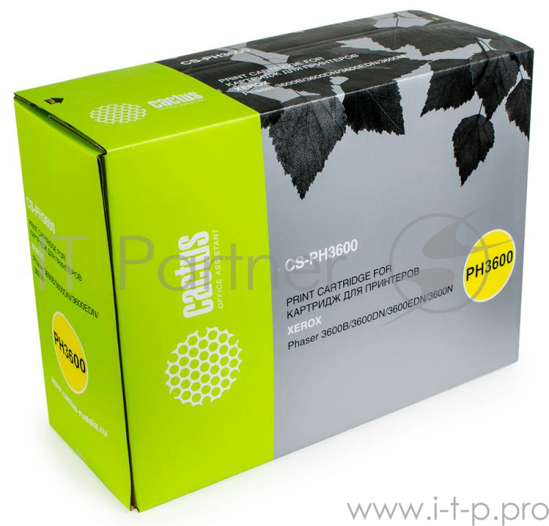 Тонер Картридж Cactus CS-PH3600 106R01371 черный для Xerox Phaser 3600/3600b/3600dn/3600n (14000стр.