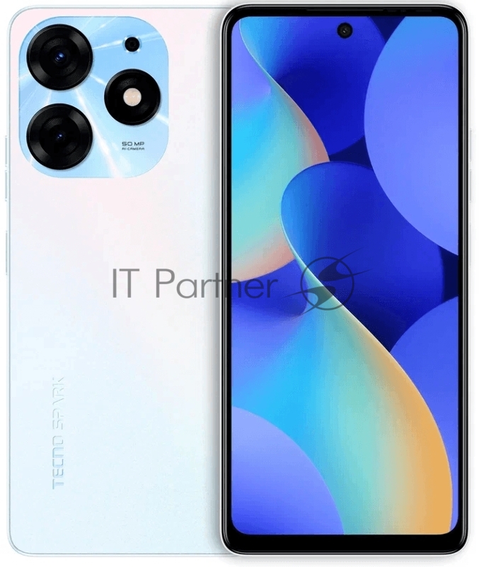 Смартфон Tecno KI7 SPARK 10 Pro 128+4 Pearl White, 6.78 20:9 1080 x 2460, 2x2,0 ГГц+6x1,8 ГГц, 8 Core, 4GB RAM, 128GB, up to 1TB flash, 50 Мп+ AI (autofocus)/32Мп,2 Sim,2G,3G,LTE, BTv5.3, WiFi 802.11 a/b/g/n/ac,NFC,GPS/AGPS,GLONAS