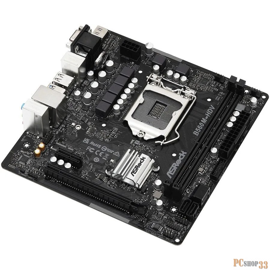 Материнская плата Asrock B560M-HDV R3.0 Soc-1200 Intel B560 2xDDR4 mATX AC`97 8ch(7.1) GbLAN+VGA+DVI+HDMI