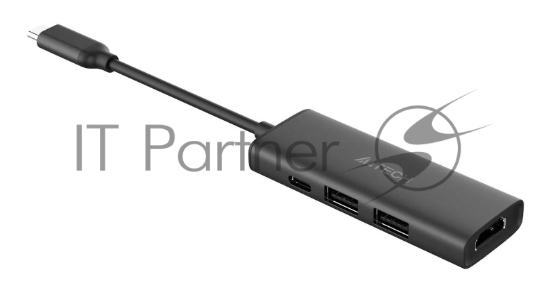 Разветвитель USB-C A4Tech DST-40C 2порт. серый