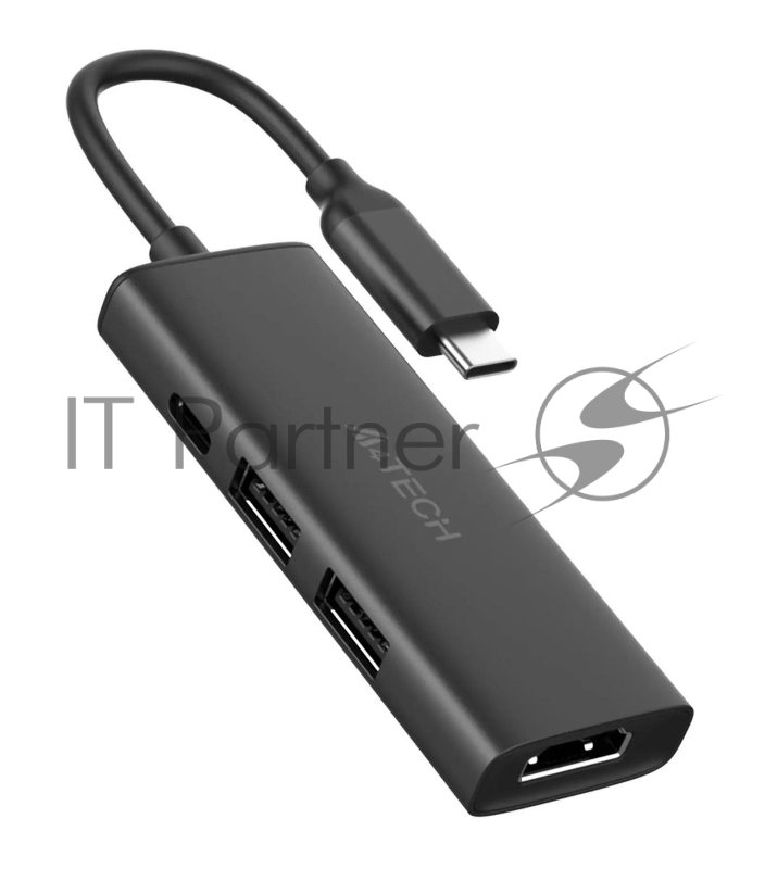Разветвитель USB-C A4Tech DST-40C 2порт. серый