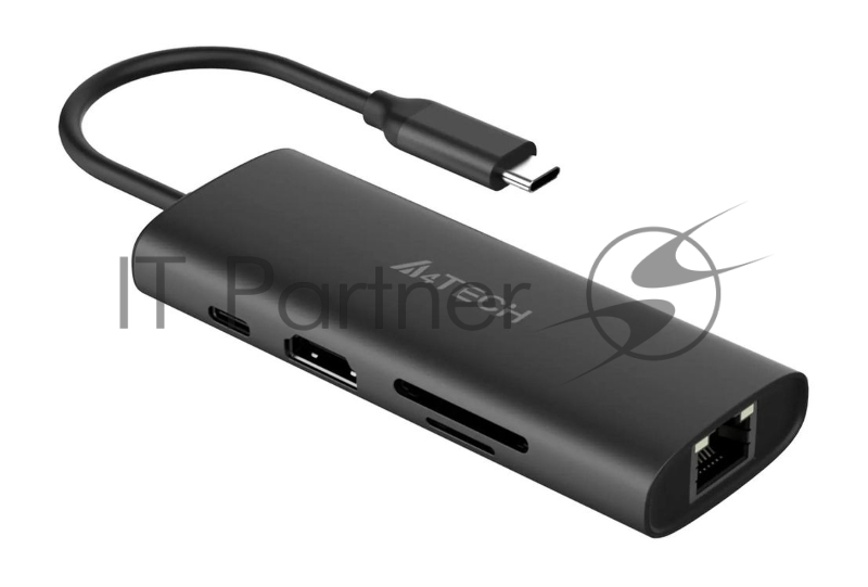 Разветвитель USB-C A4Tech DST-80C 2порт. серый