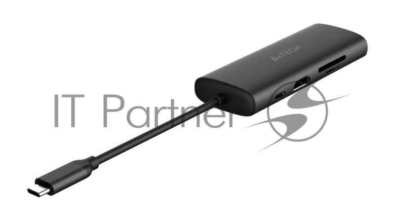 Разветвитель USB-C A4Tech DST-80C 2порт. серый