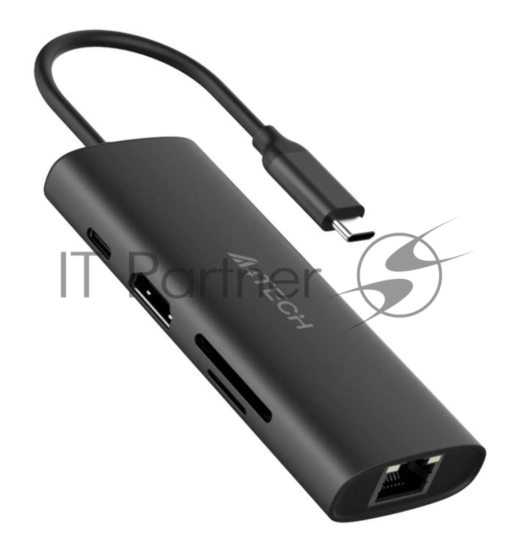 Разветвитель USB-C A4Tech DST-80C 2порт. серый