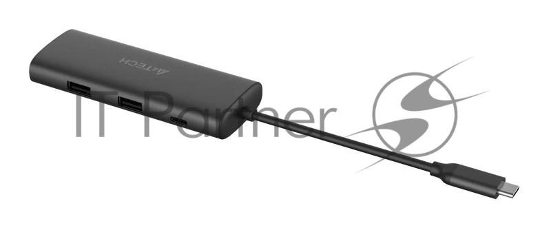 Разветвитель USB-C A4Tech DST-80C 2порт. серый