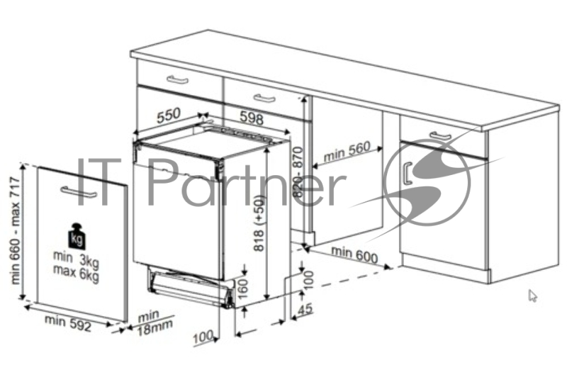 Встраиваемая посудомоечная машина Beko BDIN16520Q, полноразмерная, ширина 59.8см, полновстраиваемая, загрузка 15 комплектов, белый