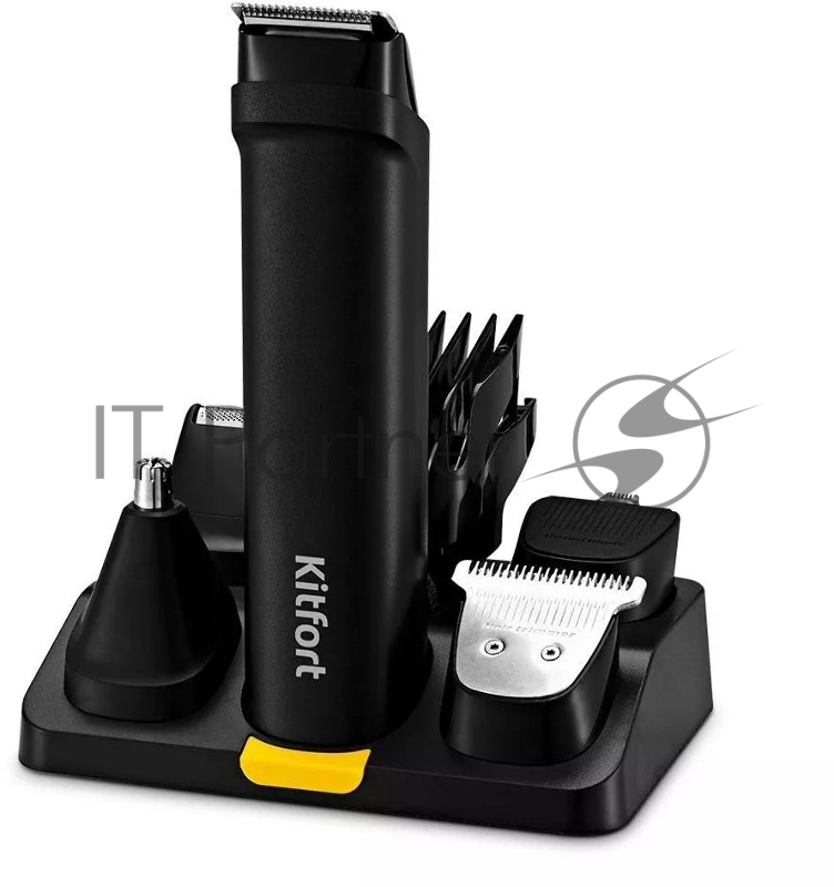 Триммер Kitfort КТ-3140-1 черный/желтый 5Вт (насадок в компл:7шт)