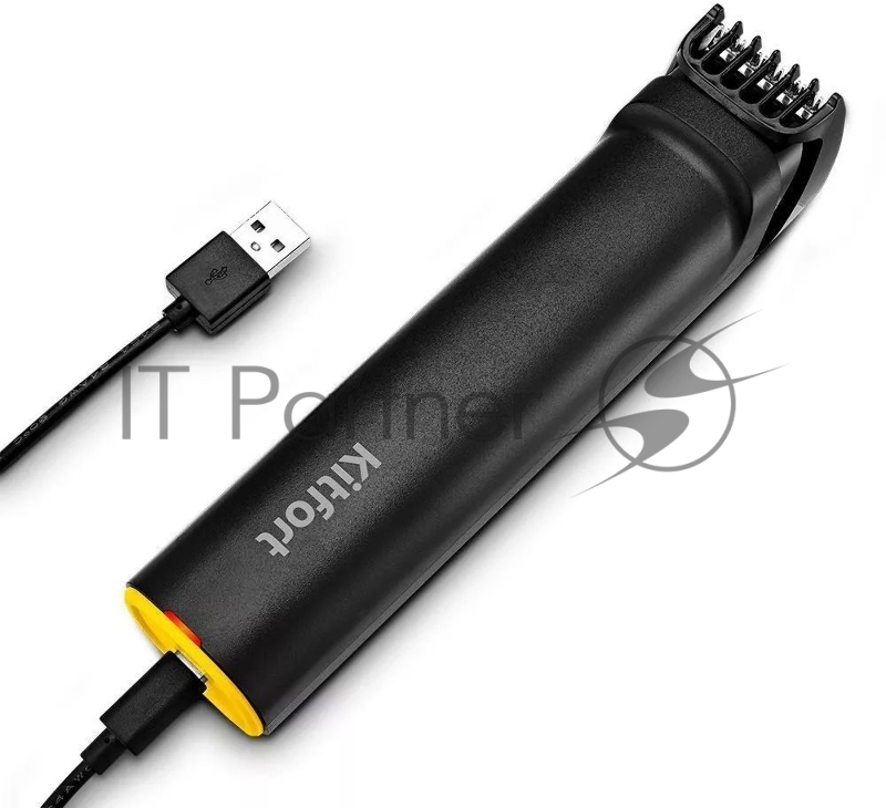 Триммер Kitfort КТ-3140-1 черный/желтый 5Вт (насадок в компл:7шт)