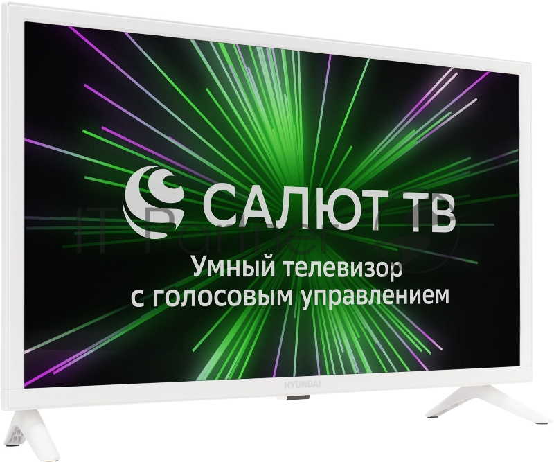 Телевизор LED Hyundai 24 H-LED24GS5101 Салют ТВ белый HD 60Hz DVB-T DVB-T2 DVB-C DVB-S DVB-S2 USB WiFi Smart TV (RUS)