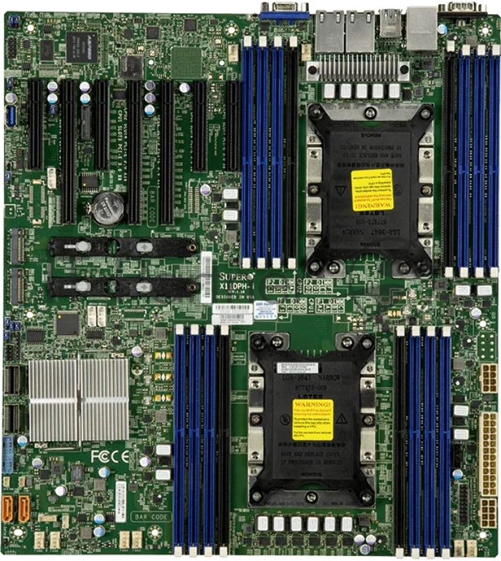 Системная плата/ MB Supermicro X11DPH-i-O, 2x LGA 3647, C622, 16xDDR4 Up to 4TB 3DS ECC RDIMM/3DS ECC LRDIMM, 3 PCI-E 3.0 x16,, 4 PCI-E 3.0 x8, M.2 Interface: 2 PCI-E 3.0 x4, M.2 Form Factor: 2242/2260/2280/22110, M.2 Key: M-Key (RAID 0,1 support), 1