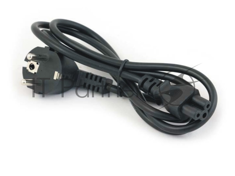 Кабель питания GCR для ноутбука 1.0m, Евровилка угловая - С5, черный, 3*0,75mm, GCR-54399