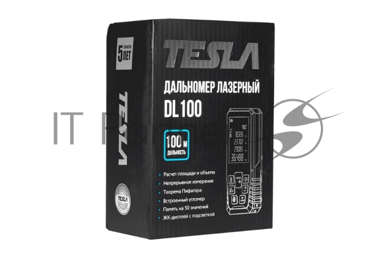 Дальномер лазерный TESLA DL100 дальность 100 метров, точность ±2мм