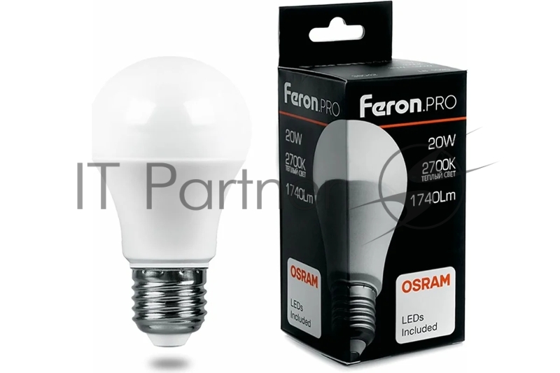 Лампа FERON светодиодная PRO LB-1020 Шар E27 20W 2700K 38041