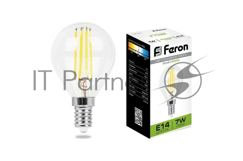 Лампа светодиодная LED 7вт Е14 белый шар FILAMENT