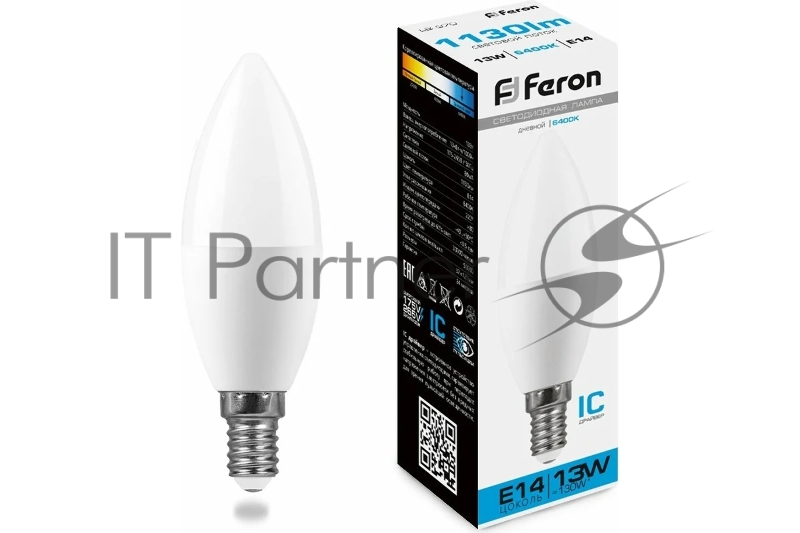 Лампа светодиодная LED 13вт E14 дневной матовая свеча