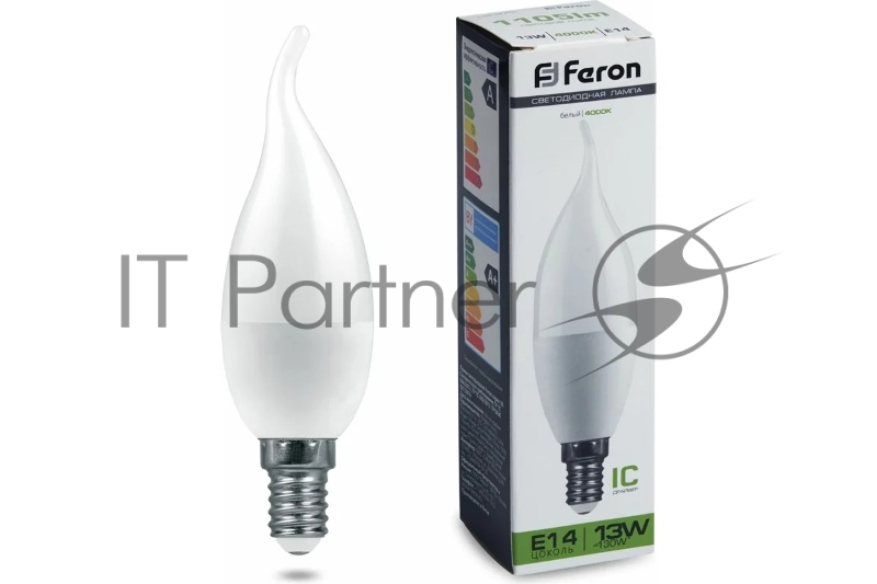 Лампа светодиодная LED 13вт Е14 белый матовая свеча на ветру