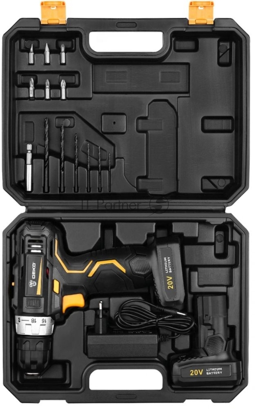 Дрель-шуруповерт Deko GCD20DU3 SET 4 аккум. патрон:быстрозажимной (кейс в комплекте)