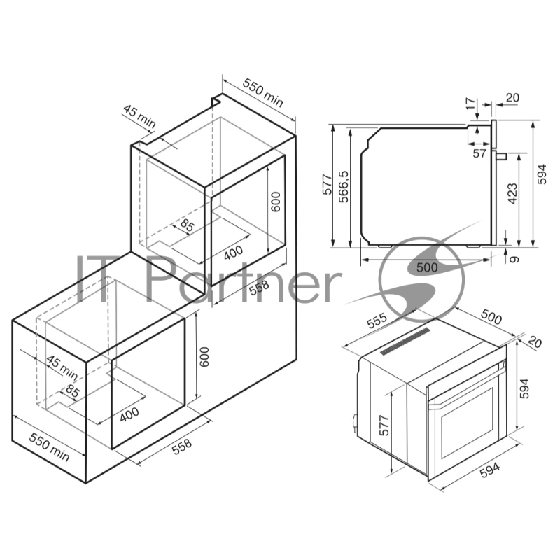 Электрический духовой шкаф KRONA ONORE 60 WH G2