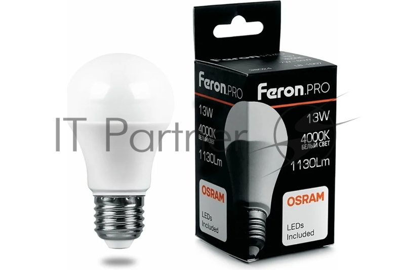 Лампа светодиодная LED 13вт Е27 белый Feron.PRO