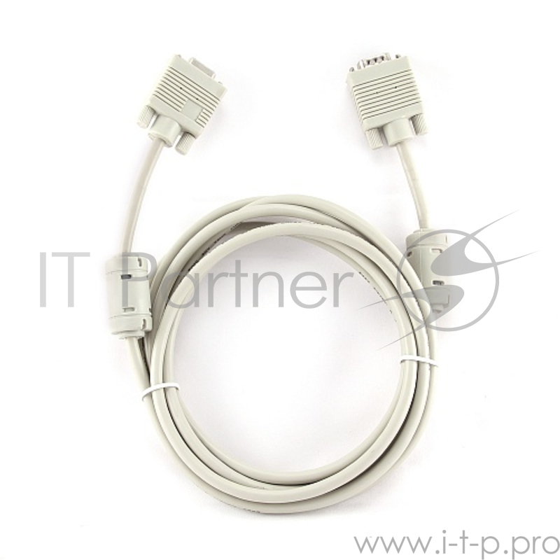 Кабель Gembird/Cablexpert CC-PVGAX-10, Кабель удлинитель VGA Pro , 3.0м, 15M/15F, серый, экран, феррит. кольца