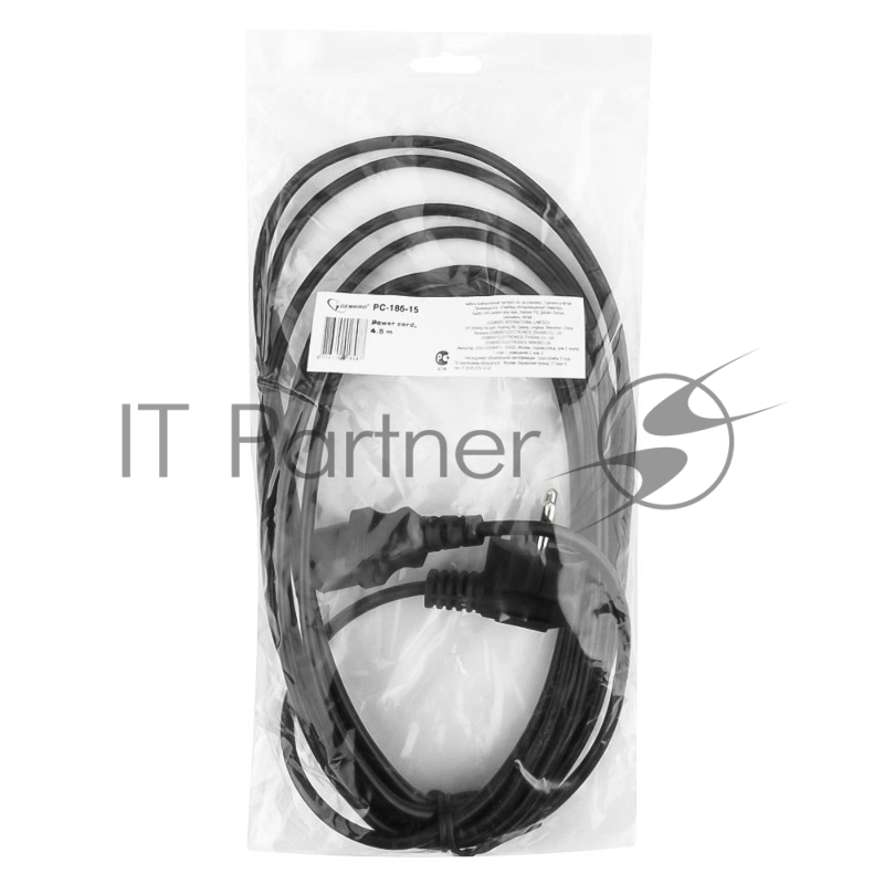 Кабель Кабель питания Gembird 4.5-5.0м, черный, с заземление, пакет PC-186-15