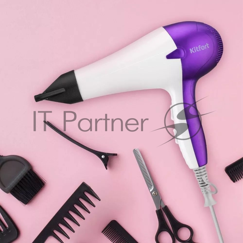 Фен Kitfort КТ-3206 1200Вт белый/фиолетовый
