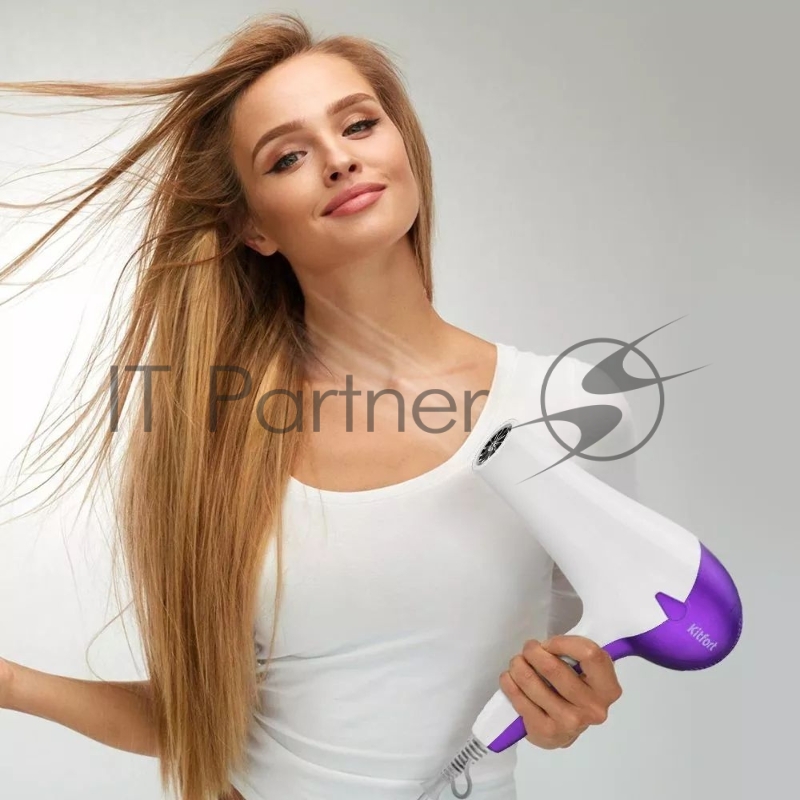 Фен Kitfort КТ-3206 1200Вт белый/фиолетовый