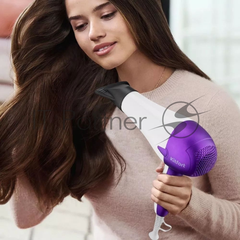 Фен Kitfort КТ-3206 1200Вт белый/фиолетовый