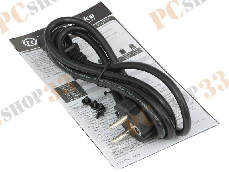 Блок питания 550Вт Thermaltake Litepower 550W LTP-0550P-2 ATX12V V2.3 (20/24+4/8+6/8pin, вентилятор d120мм) + кабель питания EURO (1.5м)