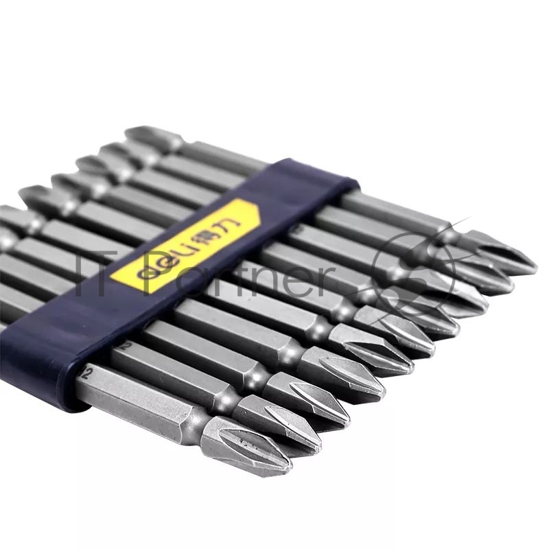 Набор двухсторонних бит 10 шт Deli DL6903 PH2*110мм, сталь S2 с твердостью 58-60HRC, пласт.кейс