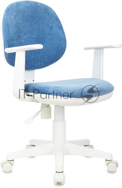 Кресло детское Бюрократ CH-W356AXSN голубой Velvet 86 крестов. пластик пластик белый
