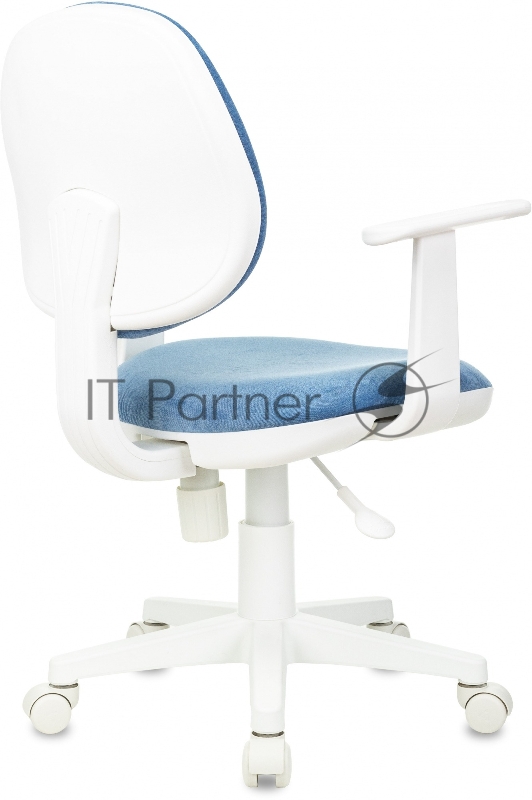 Кресло детское Бюрократ CH-W356AXSN голубой Velvet 86 крестов. пластик пластик белый