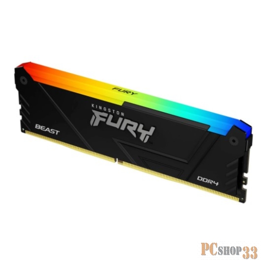 Оперативная память Kingston 8GB DDR4 3600MHz DIMM FURY Beast Black RGB XMP KF436C17BB2A/8 CL17, 1.35V 288-pin Non-ECC