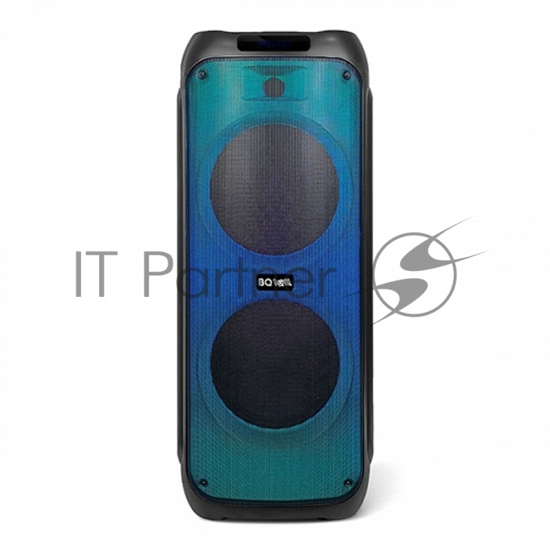 Портативная акустика BQ PBS3000 Black. Мощность(RMS) 120 Вт/Версия Bluetoоth 5,0 BDR+EDR/ Eмкость батареи 12 В, 12000мАч/FM-Стерео/FM-Радио/3 динамика/Микрофон/ AUX/ Параметры электропитания 220-240 В,50-60 Гц/Класс защиты от поражения электрическим
