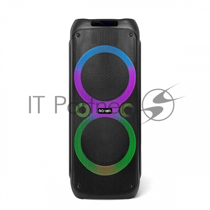 Портативная акустика BQ PBS3001 Black. Мощность(RMS) 120 Вт/Версия Bluetoоth 5,0 BDR+EDR/ Eмкость батареи 12 В, 12000мАч/FM-Стерео/FM-Радио/3 динамика/Микрофон/ AUX/ Параметры электропитания 220-240 В,50-60 Гц/Класс защиты от поражения электрическим