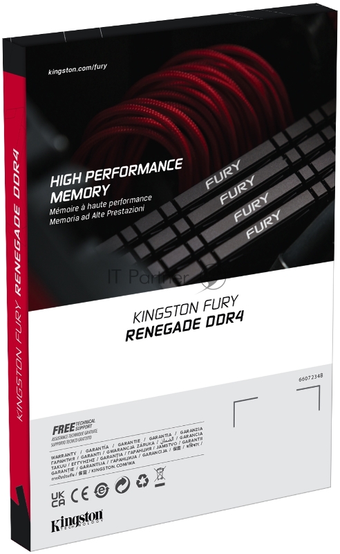 Модуль памяти Kingston DRAM 8GB 3600MHz DDR4 CL16 DIMM FURY Renegade Black EAN: 740617322569