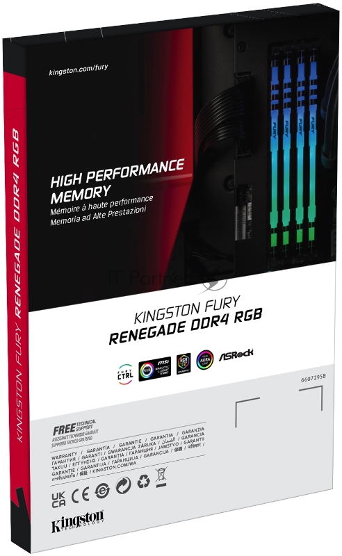 Память оперативная Kingston 8GB 3200MHz DDR4 CL16 DIMM FURY Renegade RGB