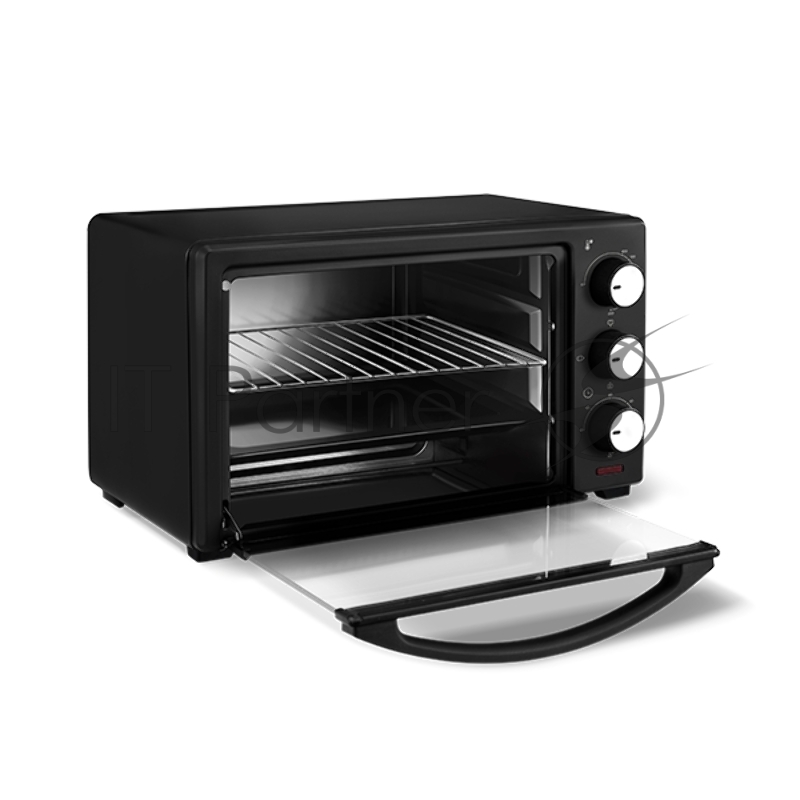 Электрическая печь Blackton Bt EO2001W Black, Мощность 1280 Вт, Объем 19 л, 3 режима работы, Таймер до 60 мин, Температура: 100-250°C, Термостат, Сигнал об окончании приготовления, Решётка для гриля, противень, поддон для капель, ручка для снятия про