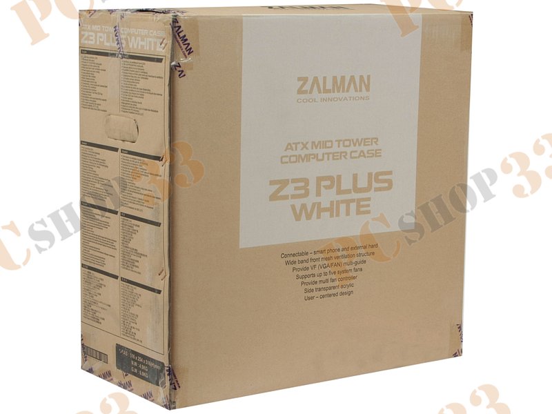 Корпус Miditower Zalman Z3 Plus White, ATX, бело-черный (без БП)