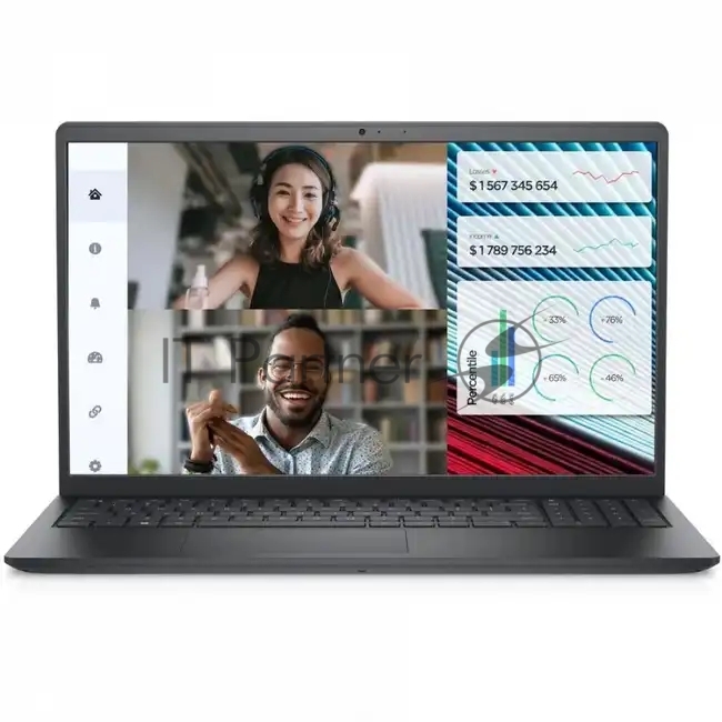 Ноутбук Dell Vostro 3520 Core i5 1235U 8Gb SSD256Gb Intel UHD Graphics 15.6 WVA FHD (1920x1080)/ENGKBD Ubuntu black WiFi BT Cam (3520-5820) Английская клавиатура