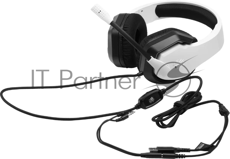 Наушники с микрофоном A4Tech Bloody G260p белый/черный 2м мониторные USB оголовье (G260P)