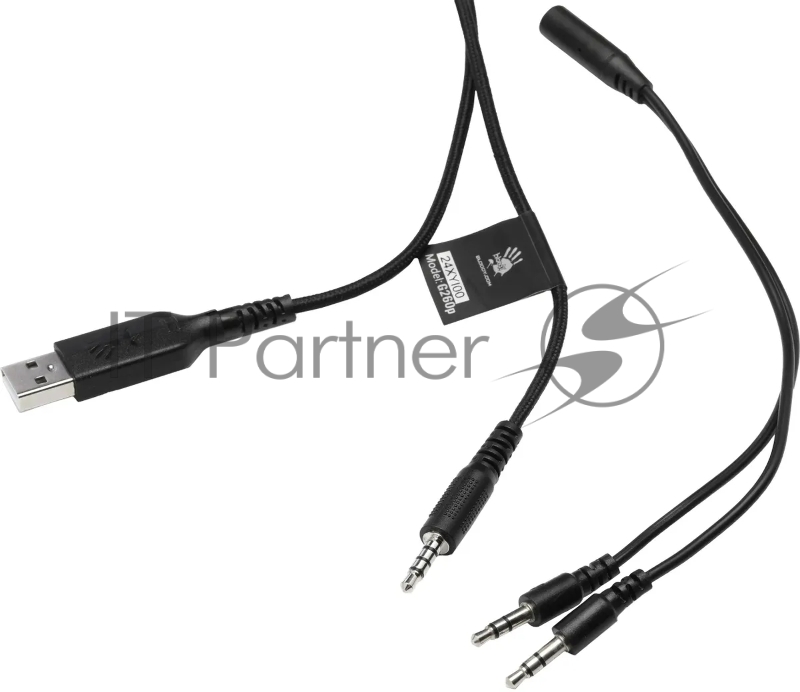 Наушники с микрофоном A4Tech Bloody G260p белый/черный 2м мониторные USB оголовье (G260P)