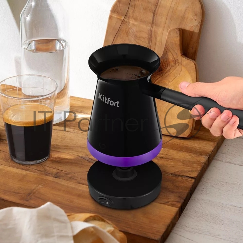 Кофеварка Электрическая турка Kitfort КТ-7184 1000Вт черный/фиолетовый