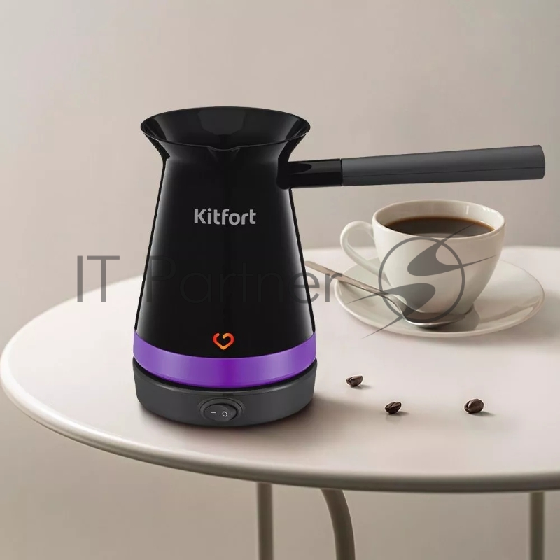 Кофеварка Электрическая турка Kitfort КТ-7184 1000Вт черный/фиолетовый