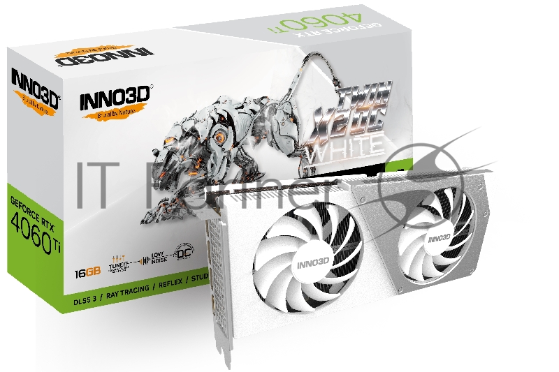 Видеокарта Inno3D GeForce RTX 4060 Ti 16GB TWIN X2 OC WHITE GDDR6 128-bit DPx3 HDMI 2FAN RTL