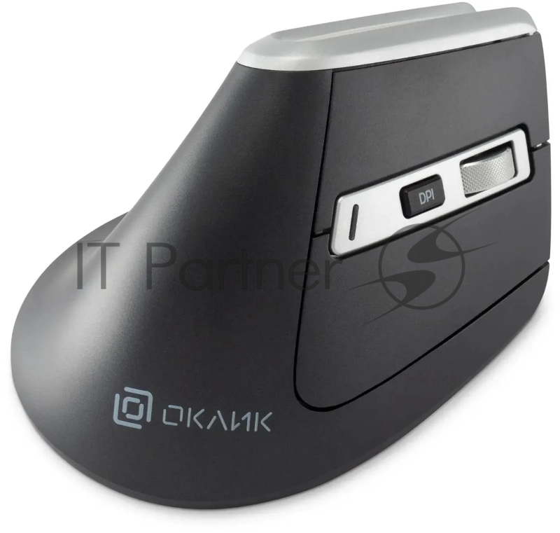 Мышь Оклик 991MW серый оптическая (2400dpi) silent беспроводная BT/Radio USB для ноутбука (7but)