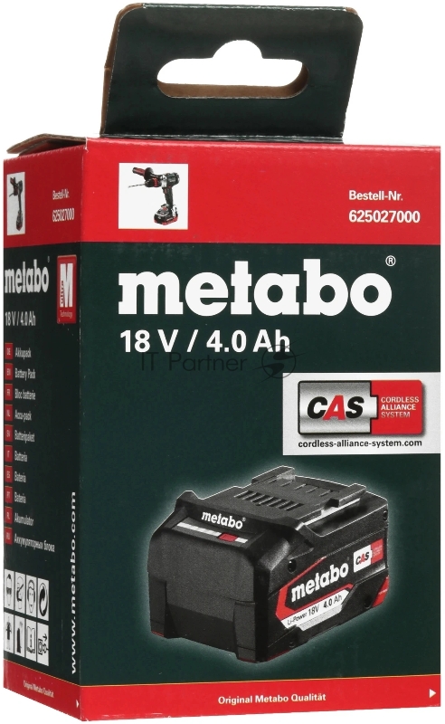 Батарея аккумуляторная Metabo LI-POWER 18В 4Ач Li-Ion (625027000)