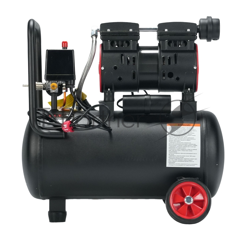 Компрессор поршневой P.I.T. PAC24-C1 безмасляный 110л/мин 24л 600Вт черный/красный