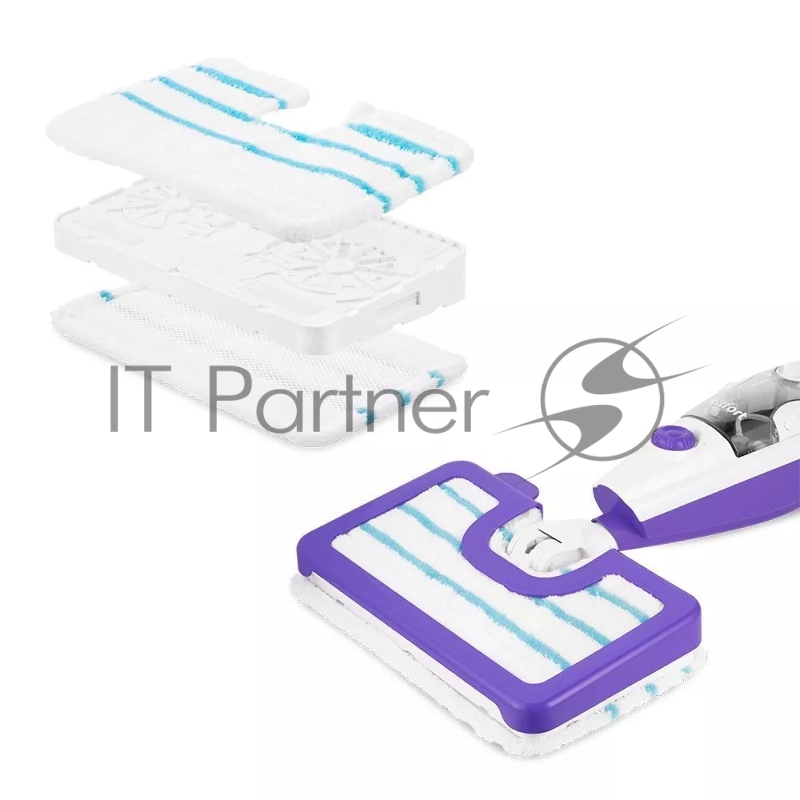 Швабра паровая Kitfort КТ-1050 1500Вт белый/фиолетовый