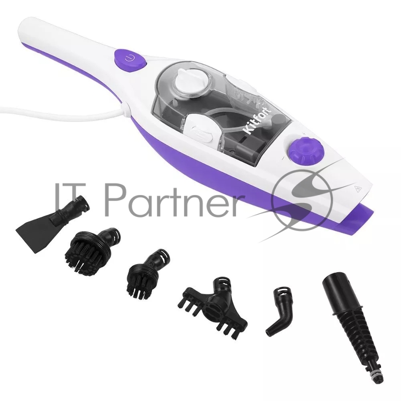 Швабра паровая Kitfort КТ-1050 1500Вт белый/фиолетовый